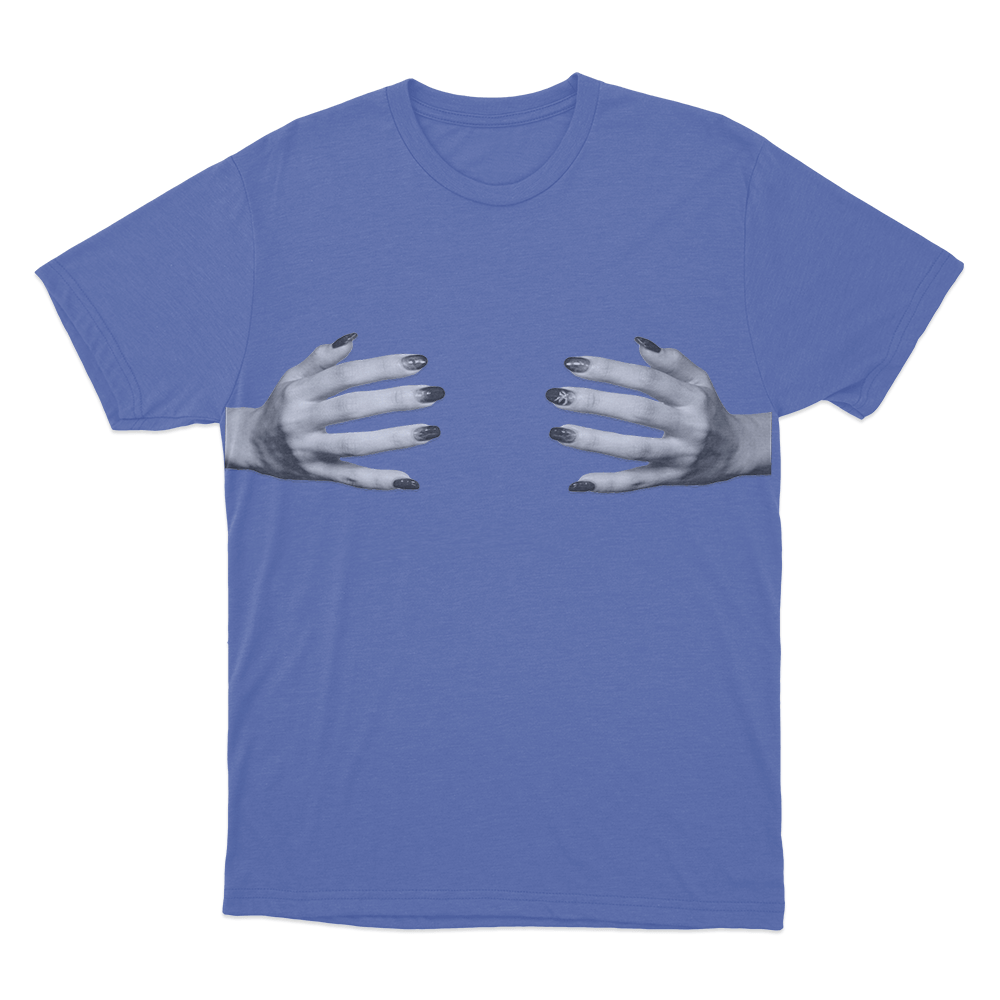 Yves Handcups Unisex T Shirt Blue Yves Handcups Unisex T Shirt Blue