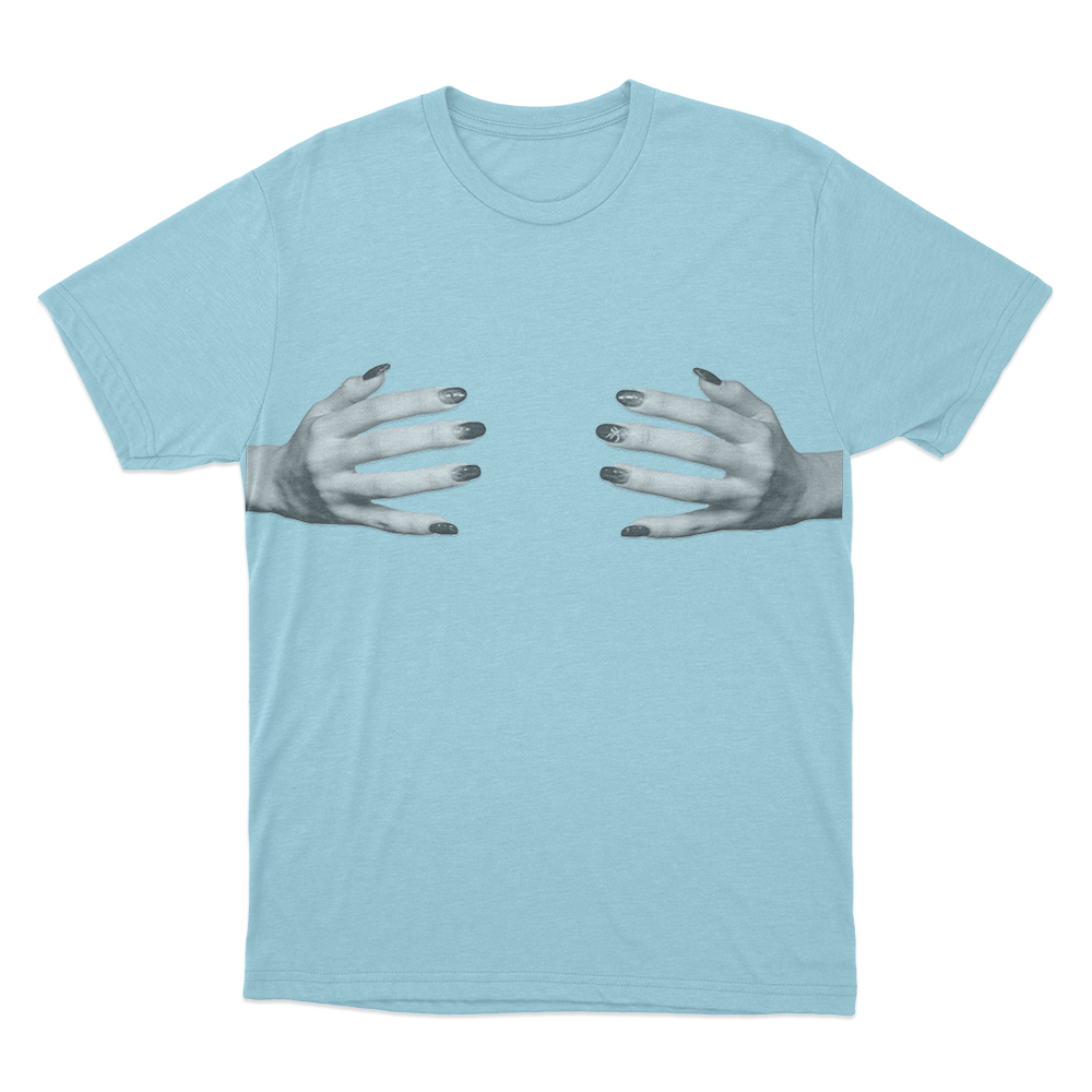 Yves Handcups Unisex T Shirt Sky Blue Yves Handcups Unisex T Shirt Sky Blue